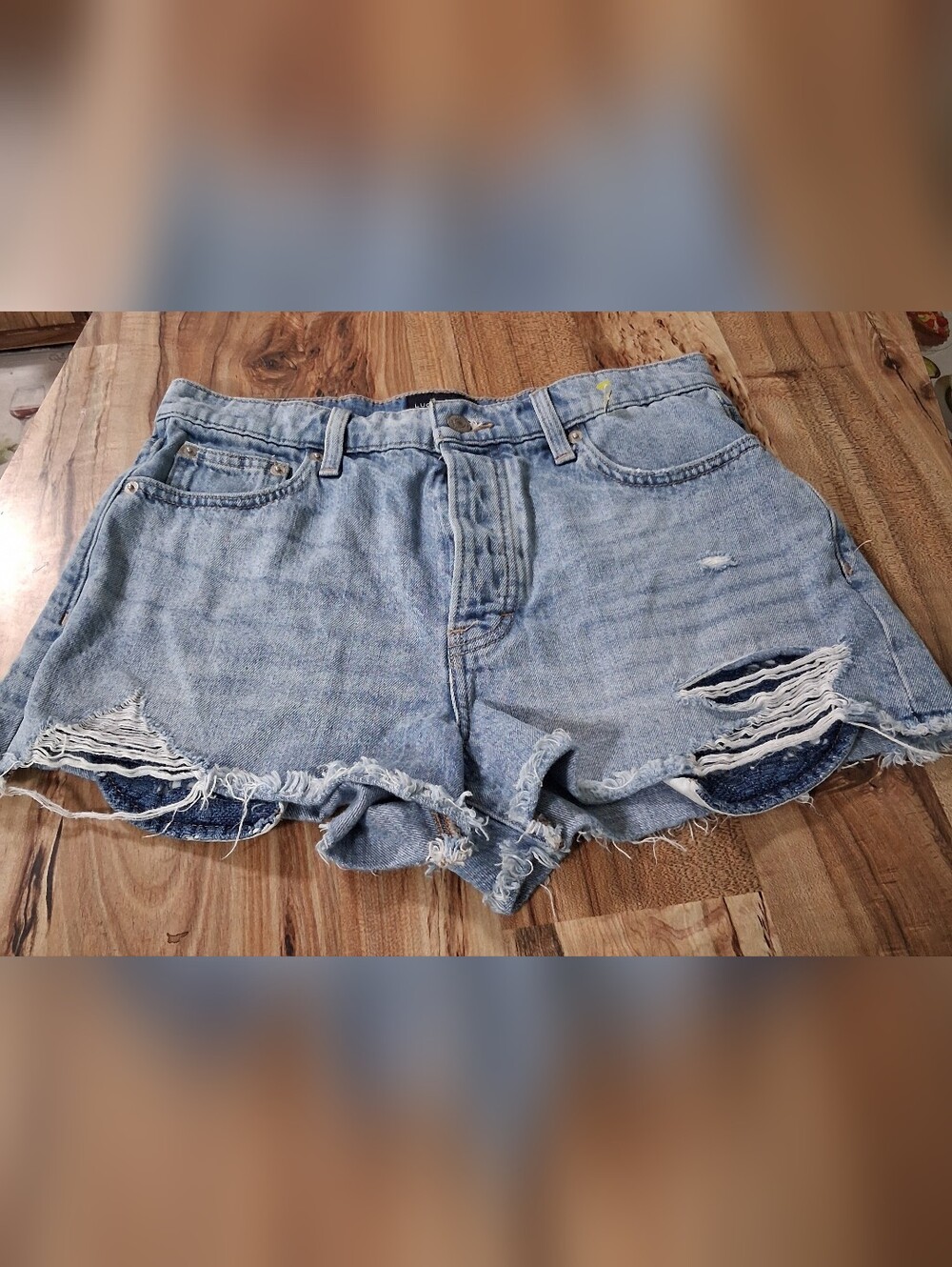Lucky Brand Light Blue Distressed Denim Shorts